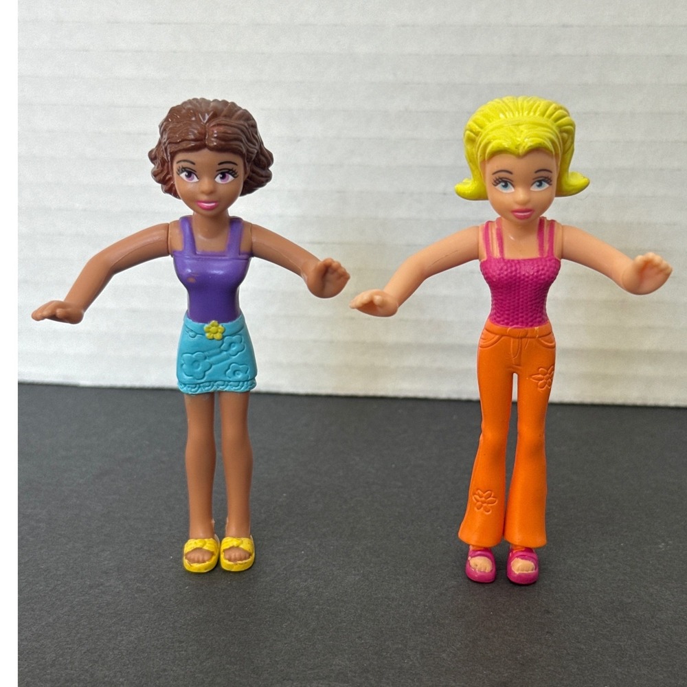 Vintage 2006 Mattel Polly Pocket McDonalds Happy Meal Toy Figures Set of 2